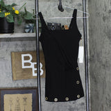Beyond Control Womens Grommet Detail Square Neck Swim Dress One Piece Black 6