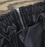 Universal Thread Faux Leather Gathered Waist Full Zip Bomber Jacket Black 3X