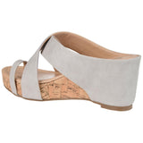Journee Collection Rayna Tru Comfort Foam Wedge Heel Slip On Sandals Stone 6.5M