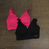 Puma Womens Ladies 2-Pack Padded Womens Sports Bra 1344680 Black / Pink S