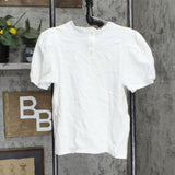 Who What Wear Women's Short Sleeve Blouse Shirt Top WKT-424 White M