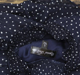 Crystal Doll Short Puff Sleeved Sheer Fit Flare Dress Navy Blue / White L