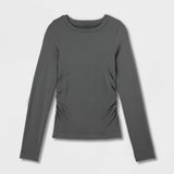 A New Day Womens Long Sleeve Seamless T-Shirt 92786504 Gray S