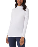 32 Degrees Womens Mock-Neck Long-Sleeve Top White XS