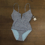 Bar III Womens on the Prowl V-Wire One-Piece Swimsuit MBOT25238 Navy Blue S