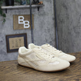 Sam Edelman Tobi Sneaker Lace Up Low Top J8526M1 New Ecru Brown 8M