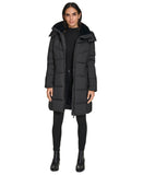 Calvin Klein Womens Faux-Fur-Lined Midi Puffer Coat Black S