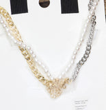 No Boundaries Pearl Pendant Necklace Set Gold / Silver Gray 18" + 3" 16" + 3"