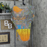 Weston Wear Womens Knit Rayon Lined Cami Slouchy Tunic Shirt Top Multicolor S