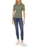 Dkny Jeans Women's Cutout Ribbed T-Shirt E2GFDNUY