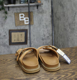 Universal Thread Womens Collin Double Buckle Footbed Sandals Tan Brown 6.5M