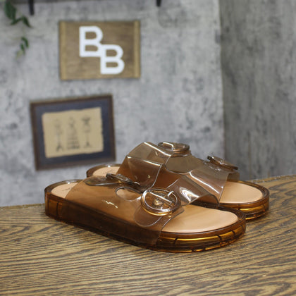 Shade & Shore Womens Gemma Jelly Sandals 94748344 Tan Brown 9M