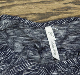 NY Collection Womens Marled Knit Cap Sleeve Shirt Top Blue Multi S