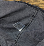AIOPESON Mens Long Sleeve Distressed Denim Button Up Shirt Dark Blue S