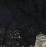 INC International Concepts Lace Trim Elastic Waist Satin Lingerie Shorts Black S