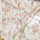 Kasper Printed Pleated Keyhole Knit Blouse Shirt Top Daffodil Yellow Multi PS