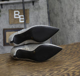 On 34th Womens Aatira Tulip Booties 10019682200 Silver Glitter Gray 6M