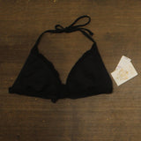 Becca Womens Colette Crochet Flower Halter Swim Bikini Top 843157 Black D