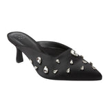 A New Day Womens Katia Heels Satin Rhinestone Tear Drop 94663381 Black 8M