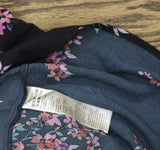 Avenue Womens Button Front Roll Tab Plus Size Print Shirt Black Floral 22W / 24W