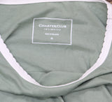 Charter Club Womens Knit Long Sleeve Pajama Shirt Top Winter Tree Toss Green S