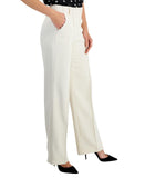 Anne Klein Womens Mid Rise Pintucked Wide-Leg Pants 10895881 Anne White 16