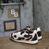Universal Thread Skyler Cow Print Low-Top Lace Sneakers 94568019 Dark Brown 6M