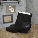 INC International Concepts Low Heel Side Zip Ankle Booties Black Beauty 6M