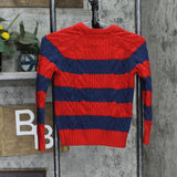 Gap Kids Boys Striped Cable Knit Pullover Sweater 1672360d5c4ada Red / Blue S
