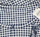 Charter Club Womens Printed Long Sleeve Pajama Sleep Top Gingham Check Blue XS