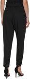 DKNY Womens Petites Belted High Rise Straight Leg Pants XI2P7692 Black 6P