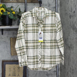 Weatherproof Vintage Long-Sleeve Lightweight Plaid Flannel Shirt Green S