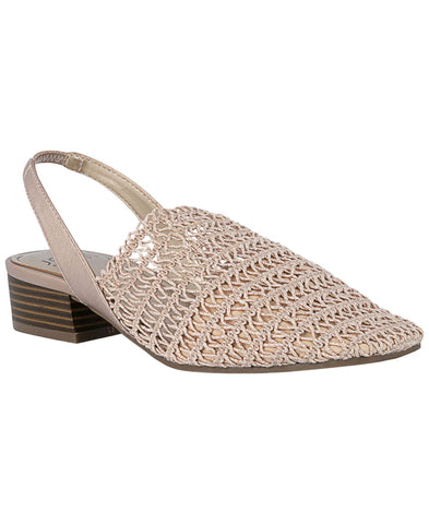 Jones New York Womens Carolton Embroidered Slingback Flats Rose Gold Pink 8.5M