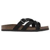 White Mountain Womens Harrington Footbed Sandal Strappy Black / Nubuk 9M