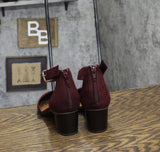 Style & Co. Two Piece Stacked Heel Dress Pumps Berry Microsuede Purple 8.5M