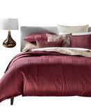 Hotel Collection Metallic Strie 3-Piece Comforter Set Bordeaux Red Full / Queen