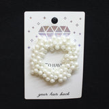 David's Bridal Faux Pearl Cluster Wedding Scrunchie Hair Tie Ivory Off White