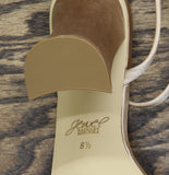 Jewel Badgley Mischka Block Heel Knot Dress Sandals JW5509 Nude Satin Brown 8.5M
