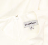 Shelby & Palmer Womens Chiffon Sleeve Knit Ruched Front Dress White 6