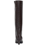INC International Concepts Knee-High Boots with Kitten Heel Brown Croc 7.5M