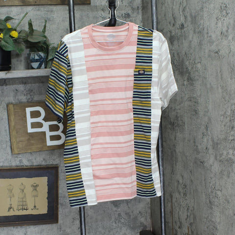 Dickies Womens Remanufactured Baggy Utility Pocket T-Shirt Tee Pink Multi 2 XL