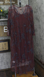 Sheryl Crow Mesh Lined Embellished Dress Maroon Red XL