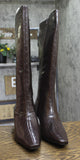 INC International Concepts Mid-Heel Knee High Boots Kitten Heel Brown Croc 12M