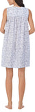 Eileen West Womens Short Sleeveless Nightgown E20014 White / Navy XS