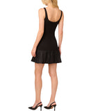 Adrianna Papell Womens Ponte Taffeta Drop Waist Flounce Dress Black 10