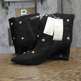 A New Day Justice Studded Faux Suede Mid-Calf Boots 94568947 Jet Black 10M