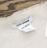 Steve Madden Womens Plaid Blanket Wrap Scarf Fringe SMA-3694 Light Beige Brown