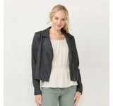Lc Lauren Conrad Women's Suede Moto Motorcycle Jacket WL24Z002RS