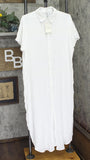 Raviya Womens Button-Down Maxi Dress Cover Up 76384 White L