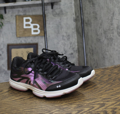 Ryka Womens Devotion Plus 3 Walking Shoes Sneakers F7710M2 Black / Purple 9M